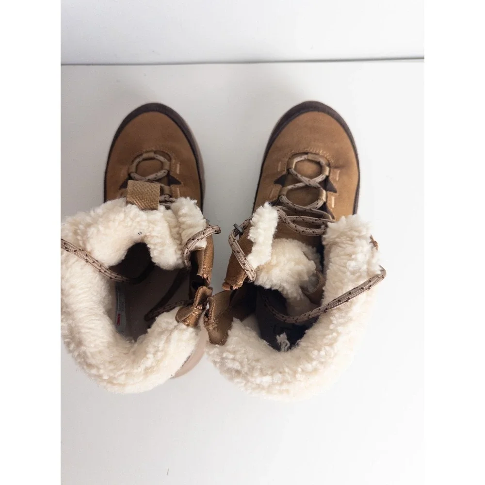UGG Terretrail Cozy‎ Winter Boot Girls US 5 Borwn Suede Sherpa Lace Up